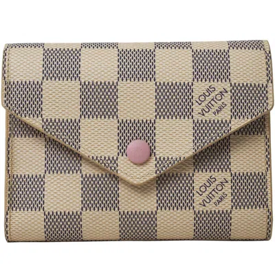 Pre-owned Louis Vuitton Damier Azur Damier Azur Rose Ballerine Damier Azur Wallet (tri-fold) () In Damier Azur, Rose Ballerine