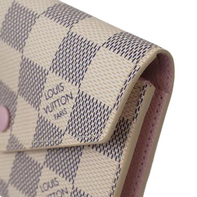 Pre-owned Louis Vuitton Damier Azur Damier Azur Rose Ballerine Damier Azur Wallet (tri-fold) () In Damier Azur, Rose Ballerine