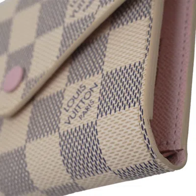 Pre-owned Louis Vuitton Damier Azur Damier Azur Rose Ballerine Damier Azur Wallet (tri-fold) () In Damier Azur, Rose Ballerine