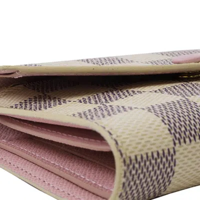 Pre-owned Louis Vuitton Damier Azur Damier Azur Rose Ballerine Damier Azur Wallet (tri-fold) () In Damier Azur, Rose Ballerine