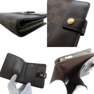 Pre-owned Louis Vuitton Damier Brown Damier Canvas Wallet (bi-fold) ()