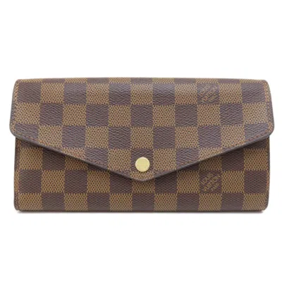 Pre-owned Louis Vuitton Damier Canvas Ebene Damier Canvas Long Wallet (bi-fold) () In Damier Canvas, Ebene