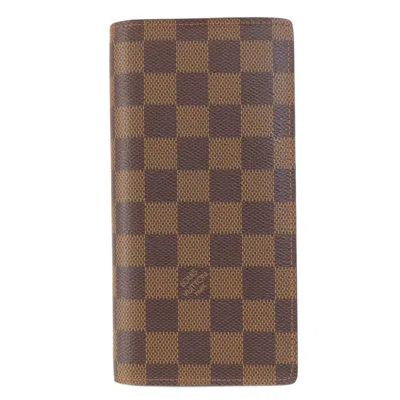 Pre-owned Louis Vuitton Damier Canvas Ebene Damier Canvas Long Wallet (bi-fold) () In Damier Canvas, Ebene