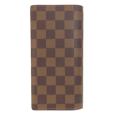 Pre-owned Louis Vuitton Damier Canvas Ebene Damier Canvas Long Wallet (bi-fold) () In Damier Canvas, Ebene