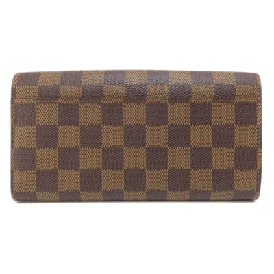 Pre-owned Louis Vuitton Damier Canvas Ebene Damier Canvas Long Wallet (bi-fold) () In Damier Canvas, Ebene