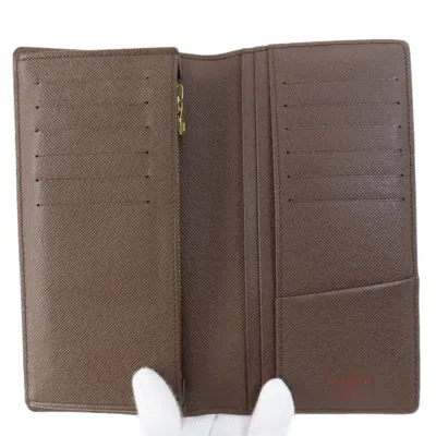 Pre-owned Louis Vuitton Damier Canvas Ebene Damier Canvas Long Wallet (bi-fold) () In Damier Canvas, Ebene