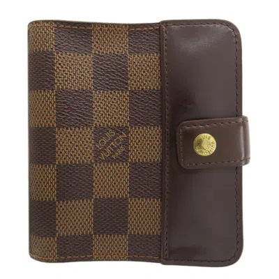 Pre-owned Louis Vuitton Damier Canvas Ebene Damier Canvas Wallet (bi-fold) () In Damier Canvas, Ebene