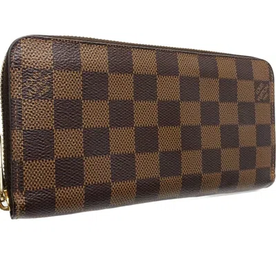 Pre-owned Louis Vuitton Ebene Rose Ballerine Canvas Long Wallet (bi-fold) () In Ebene, Rose Ballerine