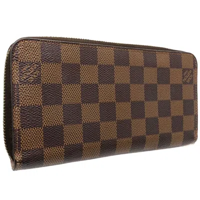Pre-owned Louis Vuitton Ebene Rose Ballerine Canvas Long Wallet (bi-fold) () In Ebene, Rose Ballerine