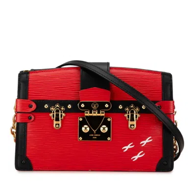 Pre-owned Louis Vuitton Epi Black Rouge Leather Clutch Bag Shoulder Bag () In Black, Rouge