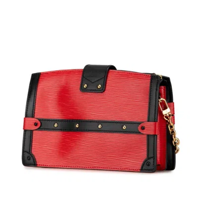 Pre-owned Louis Vuitton Epi Black Rouge Leather Clutch Bag Shoulder Bag () In Black, Rouge