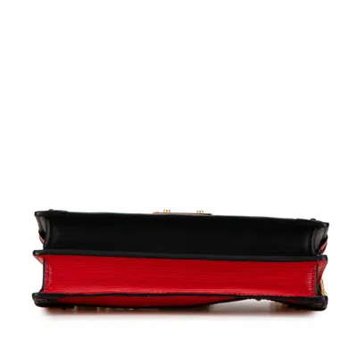 Pre-owned Louis Vuitton Epi Black Rouge Leather Clutch Bag Shoulder Bag () In Black, Rouge