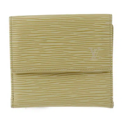Pre-owned Louis Vuitton Epi Cream Yellow Epi Leather Wallet (tri-fold) () In Cream, Yellow