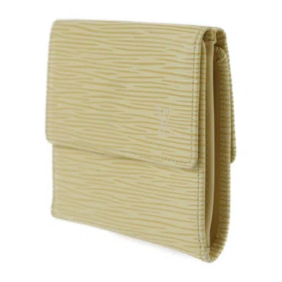 Pre-owned Louis Vuitton Epi Cream Yellow Epi Leather Wallet (tri-fold) () In Cream, Yellow
