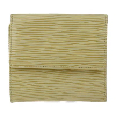 Pre-owned Louis Vuitton Epi Cream Yellow Epi Leather Wallet (tri-fold) () In Cream, Yellow