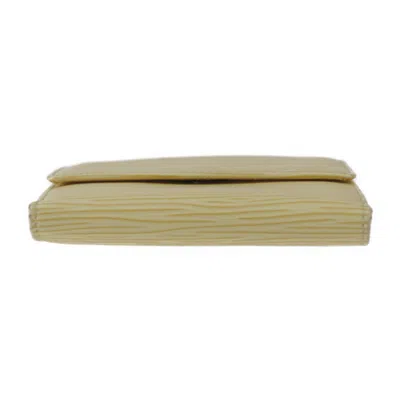 Pre-owned Louis Vuitton Epi Cream Yellow Epi Leather Wallet (tri-fold) () In Cream, Yellow