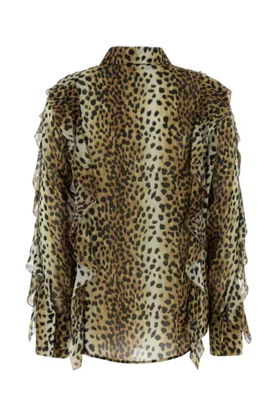 Blumarine Printed Georgette Shirt In Multicolor