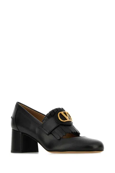 Valentino Garavani Vlogo Signature Fringed Calfskin Pumps 55mm Woman Black 40 In Black