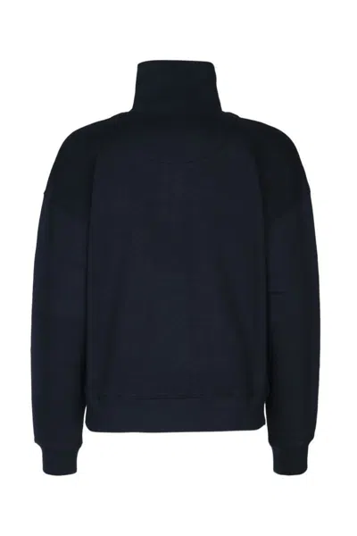 Maison Kitsuné Navy Blue High Neck Sweatshirt In Deepnavy