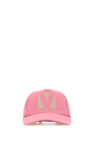 Valentino Pink Cotton Baseball Cap In Pink