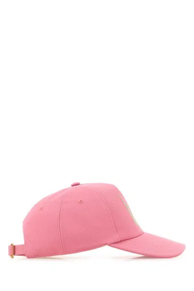 Valentino Pink Cotton Baseball Cap In Pink
