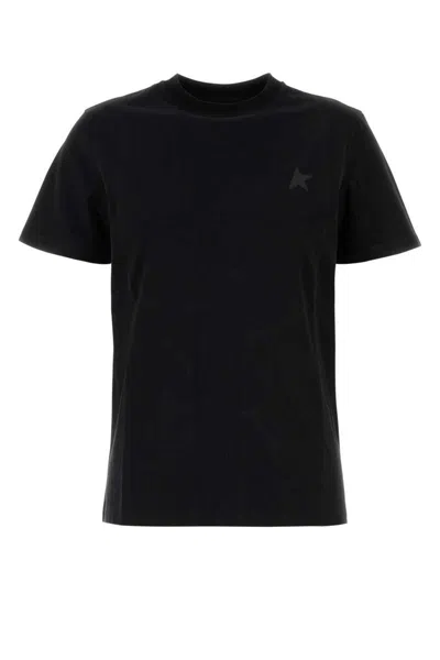 Golden Goose Cotton T-shirt With Iconic Frontal Star In Black