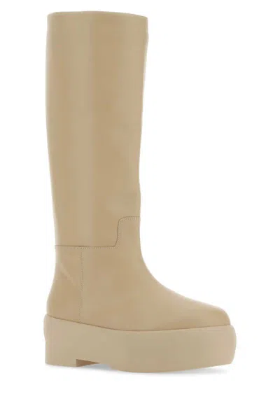 Gia Borghini Chunky Sole Tubolar Boot Shoes In Beige O Tan