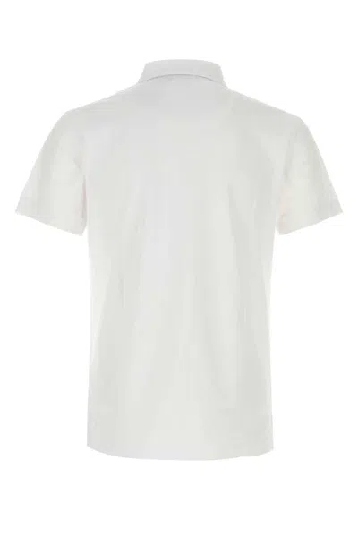 Burberry Men Logo Embroidery Polo Shirt In White