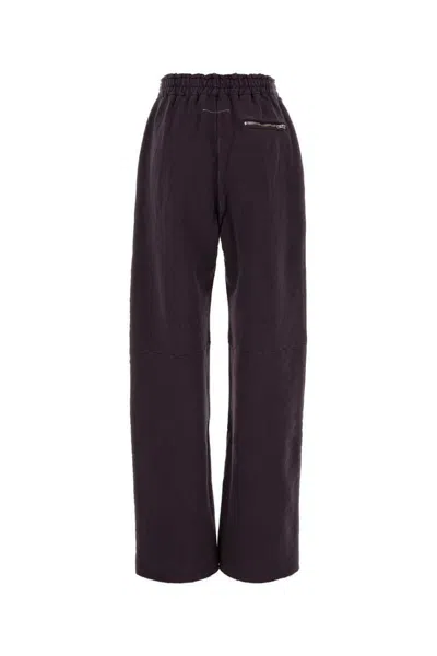Mm6 Maison Margiela Cotton Joggers With Back Pocket And Distressed Detailing In Purple