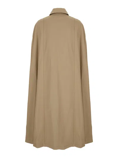 Federica Tosi Beige Cape With Collar In Beige