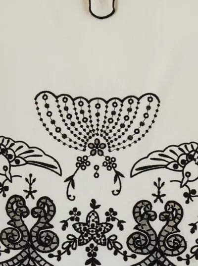 Sea White Blouse With V Neck And All-over Kingsley Embroidery In Cotton Woman In White