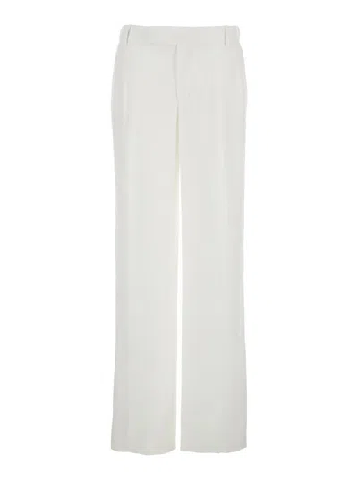 FEDERICA TOSI WHITE PALAZZO PANTS WITH PENCES ON THE FRONT IN VISCOSE WOMAN 