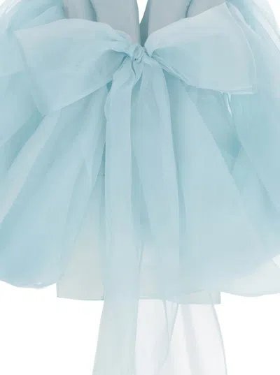 Zimmermann 'crush' Light Blue Top With Boned Bodice And Rear Tie Closure In Silk Woman In White