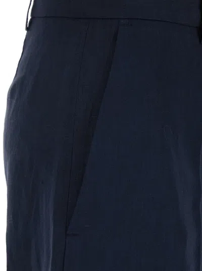 Plain Blue Shorts With Belt Loops At The Waist In Blue