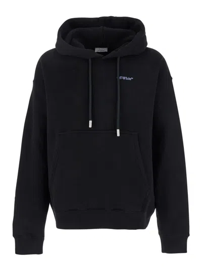 Off-white Barber Arrow Skate Black Hoodie With Logo Lettering On The Front And Maxi Logo Print On The Rear In  In Black