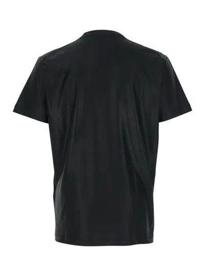 Dsquared2 Black Crewneck T-shirt With Logo Printed On The Front In Cotton Man In Black