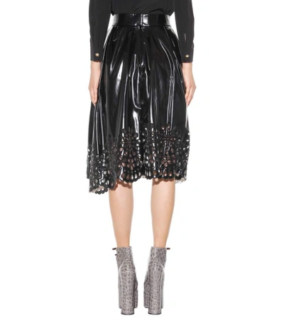Shop Marc Jacobs Cut-out Faux Leather Skirt In Black