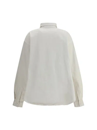 Balenciaga Cotton Shirt With Pockets And Collar In Beige
