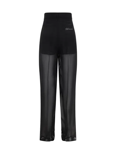Blumarine Georgette Pants For Special Occasions In Black