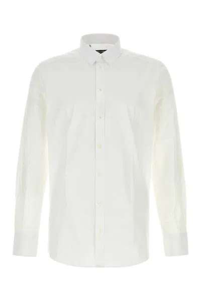 Dolce & Gabbana White Stretch Poplin Shirt In White