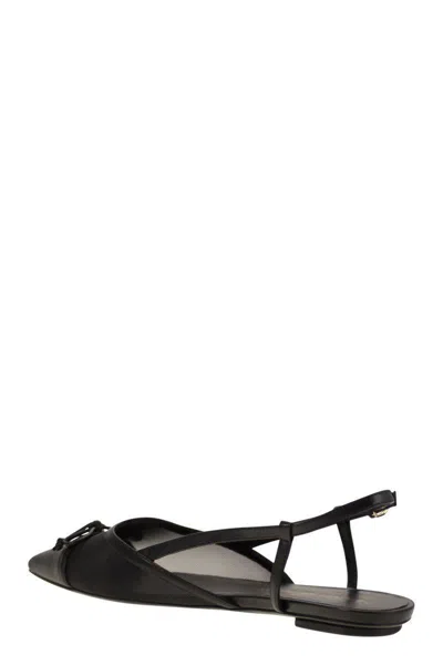 Stuart Weitzman Black Slingback Ballerinas With Pointed Design In Black