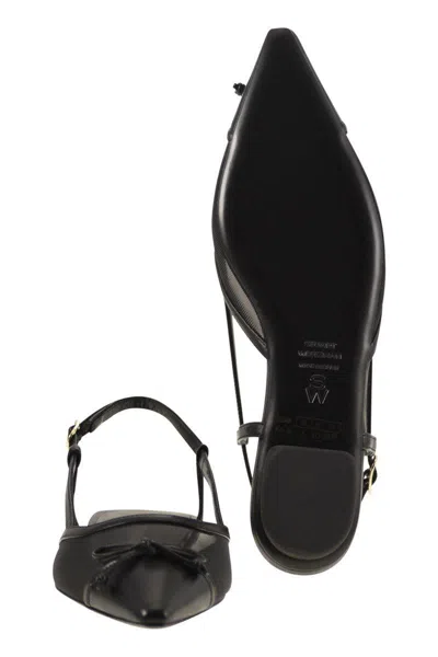 Stuart Weitzman Black Slingback Ballerinas With Pointed Design In Black