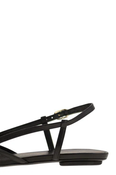 Stuart Weitzman Black Slingback Ballerinas With Pointed Design In Black