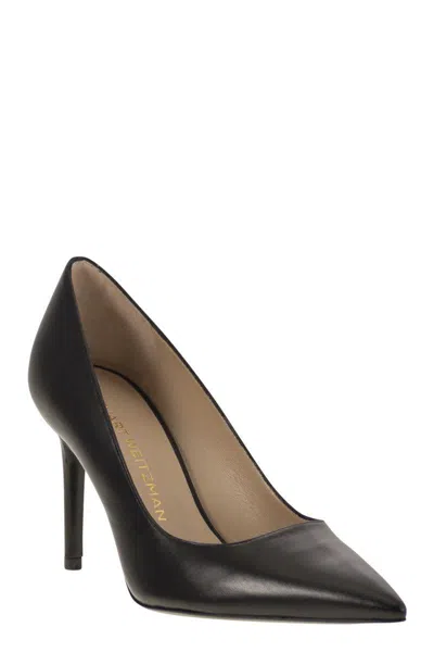 Stuart Weitzman Pointed Toe Stiletto Heel Pumps In Patent Leather In Black