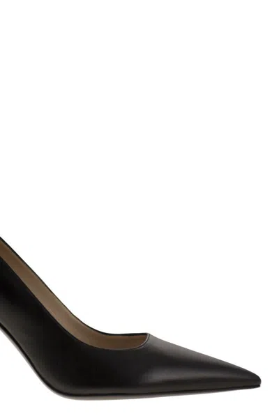 Stuart Weitzman Pointed Toe Stiletto Heel Pumps In Patent Leather In Black