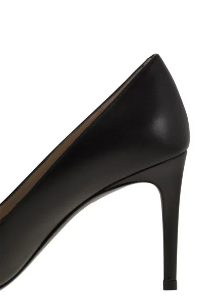 Stuart Weitzman Pointed Toe Stiletto Heel Pumps In Patent Leather In Black