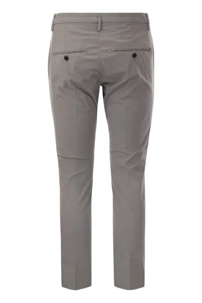 Dondup Alfredo - Slim-fit Cotton Trousers In Grey