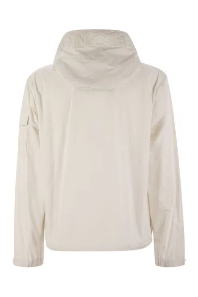 Moncler Windbreaker Drawstring Hood Elasticated Cuffs In White