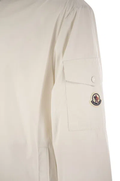 Moncler Windbreaker Drawstring Hood Elasticated Cuffs In White