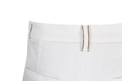Brunello Cucinelli Garment-dyed Stretch Cotton Drill Cigarette Trousers In White